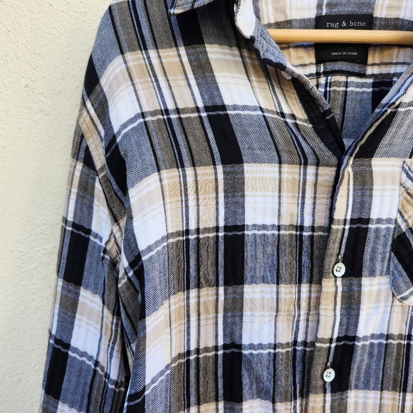 Rag & Bone Beach Overshirt in Bark Check - Picture 4 of 8